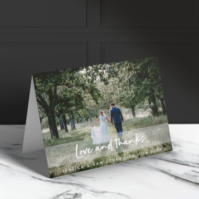 Carte De Remerciements Photo mariage | Moderne Stylish Les invités aiment (Créateur téléchargé)