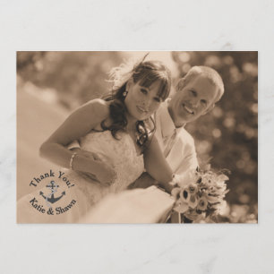 Carte de remerciements photo Mariage Nautique