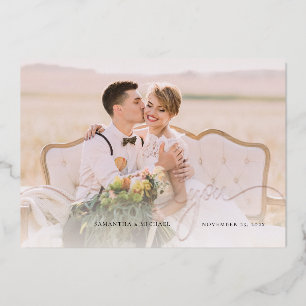 Carte de remerciements photo Mariage rose Gold Foi