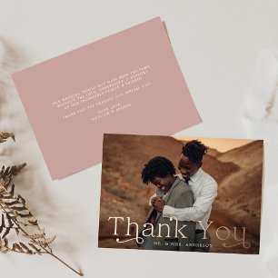 Carte de remerciements photo Mariage rose Gold Foi
