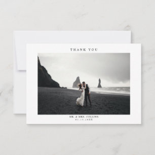 Carte de remerciements photo Mariage simple