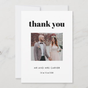 Carte De Remerciements Photo mariage simple, élégante et chic