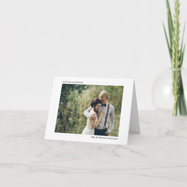 Carte de remerciements photo Mariage simplement in (Devant)