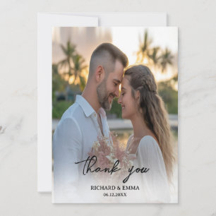 Carte de remerciements photo mariage Style de sc
