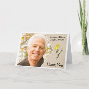 Carte de remerciements photo Memorial