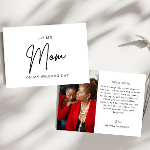 Carte De Remerciements Photo minimaliste à ma mère le jour de mon mariage