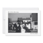 Carte de remerciements photo minimaliste Mariage