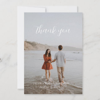 Carte de remerciements photo minimaliste Mariage