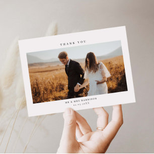 Carte de remerciements photo minimaliste Mariage