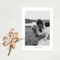 Carte de remerciements photo minimaliste Mariage