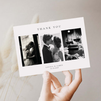 Carte de remerciements photo minimaliste Mariage c