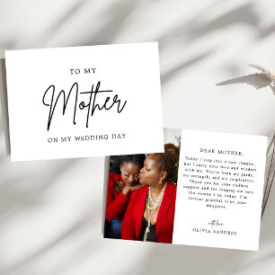 Carte De Remerciements Photo Minimaliste Pour Ma Mère Le Jour De Mon Mari