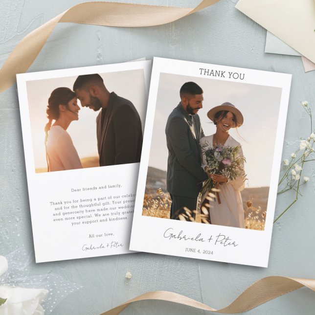 Carte de remerciements photo minimaliste simple (Créateur téléchargé)