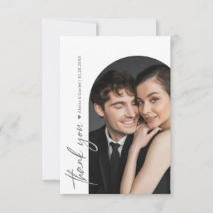 Carte De Remerciements Photo Mod Arch Mariage noir et blanc