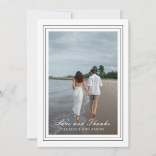 Carte De Remerciements Photo noir et blanc traditionnel pour un mariage i