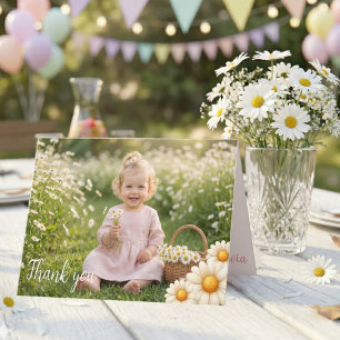 Carte De Remerciements Photo ONEderful Daisy 1er Anniversaire