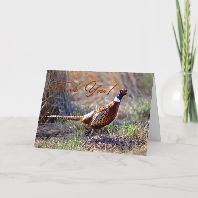 Carte de remerciements photo Pheasant à cou anneau (Devant)