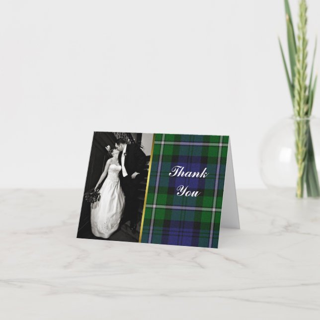 Carte de remerciements photo Plaid Forbes (Devant)