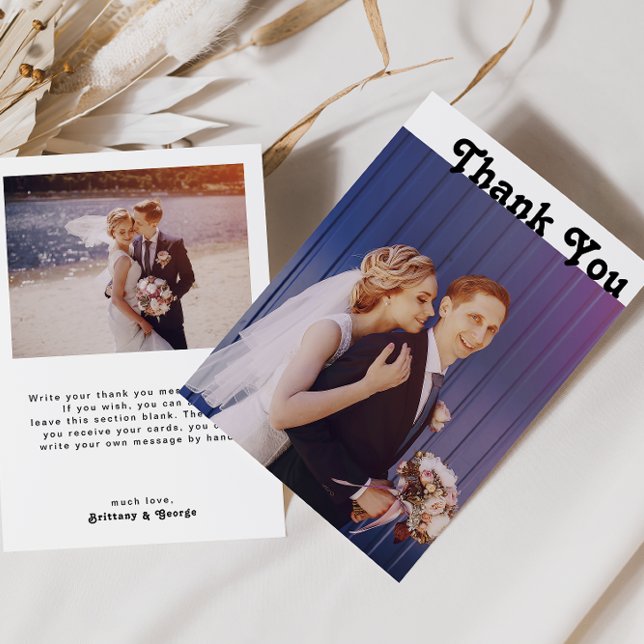 Carte de remerciements photo plat moderne avec let (Créateur téléchargé)