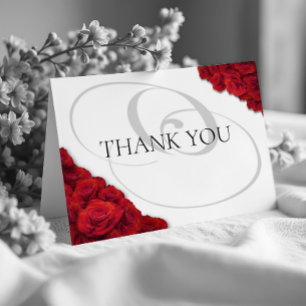 Carte De Remerciements Photo Red Roses Mariage photo