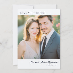 Carte De Remerciements Photo Romantique Beige Chaud