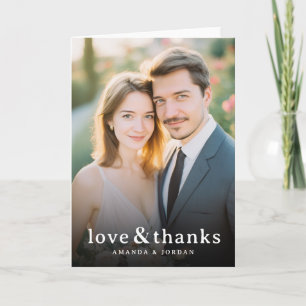 Carte De Remerciements Photo Romantique Beige Chaud
