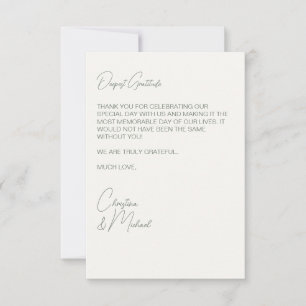 Carte De Remerciements Photo Sage Green et Soft White Mariage