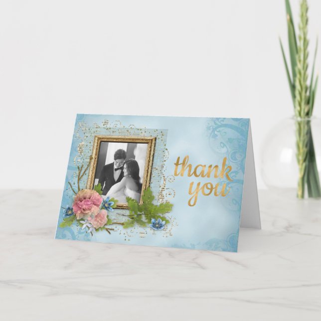 Carte de remerciements photo Shabby Chic Mariage (Devant)