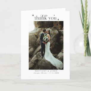 Carte De Remerciements Photo simple Mariage Elegance