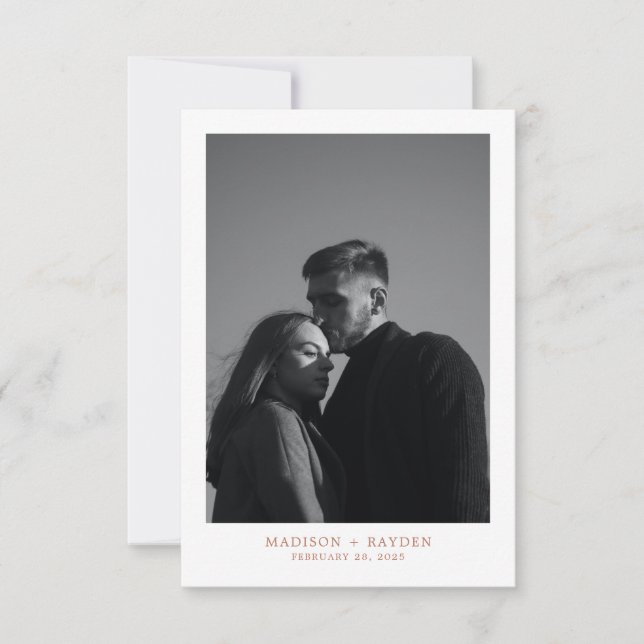 Carte de remerciements photo simple Mariage en ter (Devant)