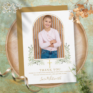 Carte De Remerciements Photo sous une arche dorée pour la première commun