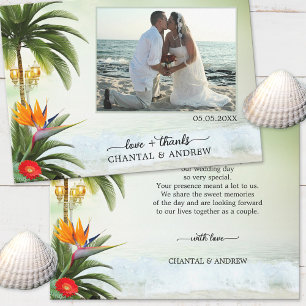 Carte de remerciements photo Tropical Beach Weddin