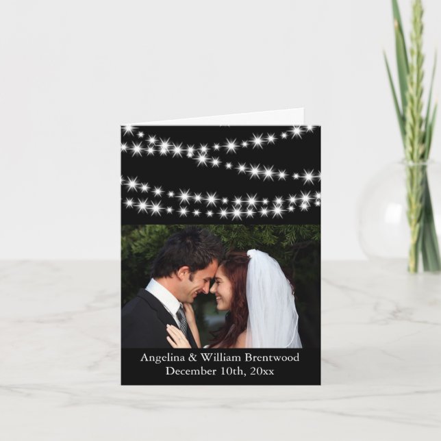 Carte de remerciements photo Twinkle Lights (Devant)
