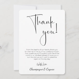 Carte de remerciements photo Wedding shower de scr