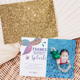 Carte De Remerciements Photo Whimsical Mermaid Anniversaire