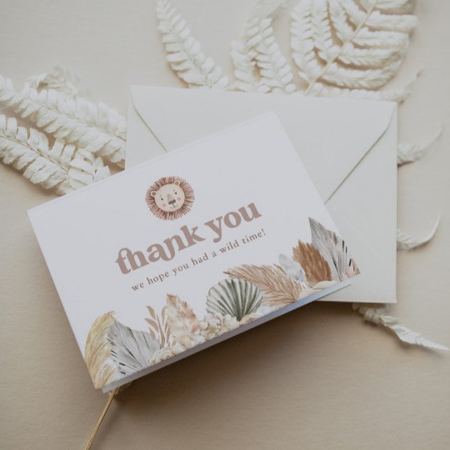 Carte de remerciements photo Wild One Lion (Zazzle Wild One Lion Photo Thank You Card)