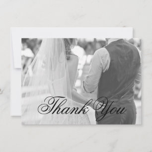 Carte De Remerciements Photographie de calligraphie élégante Mariage form