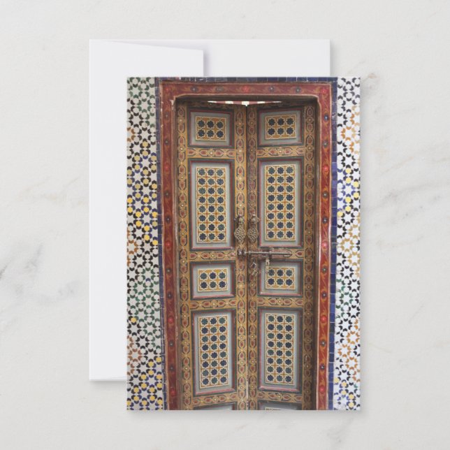 Carte De Remerciements Photographie de la porte du Maroc (Devant)