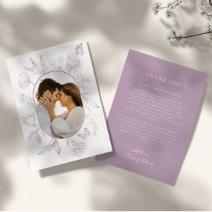 Carte De Remerciements Photographie de papillon floral en ligne artistiqu