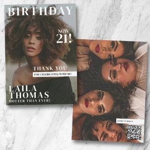 Carte De Remerciements Photos de couverture de magazine de fête d'anniver