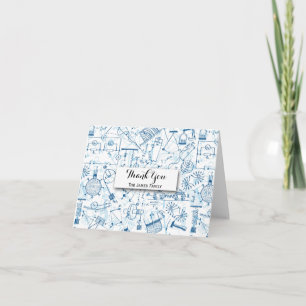 Carte De Remerciements Physics Doodle Science Sketch Personalized