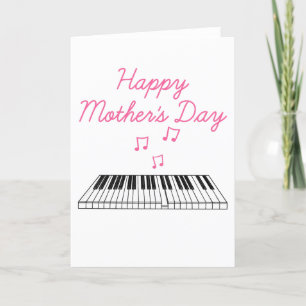Carte De Remerciements Piano Fête des Mères Pianiste Musicien