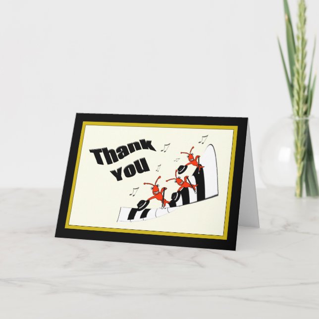 Carte De Remerciements Piano Keys Dancing Crawfish (Devant)