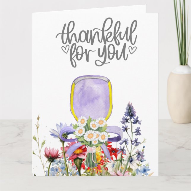 Carte De Remerciements Pickleball avec fleurs (Devant)