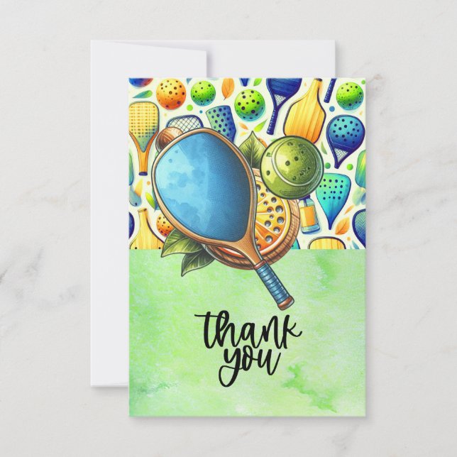 Carte De Remerciements Pickleball avec fleurs drôle (Devant)