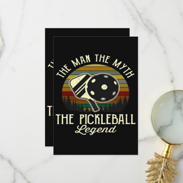 Carte De Remerciements Pickleball - L'Homme, Le Mythe, La Légende (Devant/Arrière en situation)
