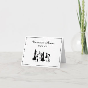 Carte De Remerciements Pièces d'échecs Art Vintage #2