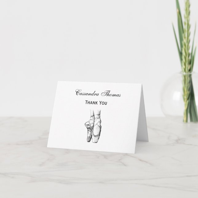 Carte De Remerciements Pieds de Ballerina à la pointe #1 (Devant)