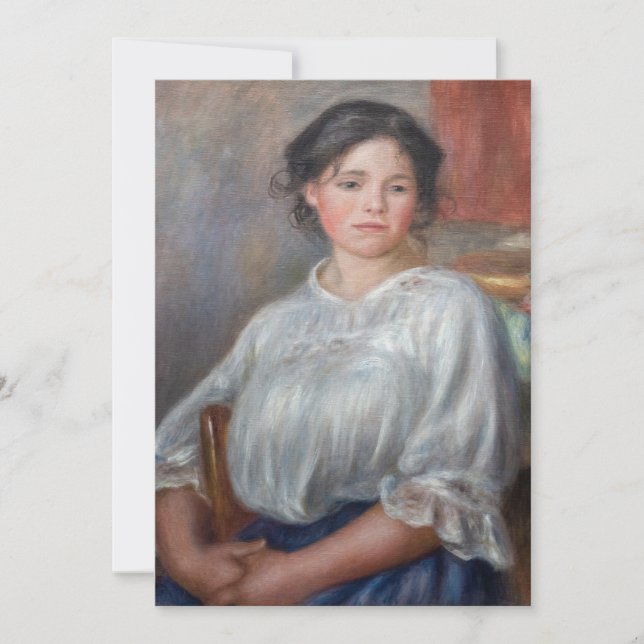 Carte De Remerciements Pierre-Auguste Renoir - Jeune Femme Assis (Devant)