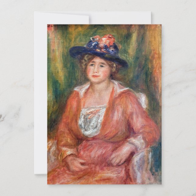 Carte De Remerciements Pierre-Auguste Renoir - Portrait d'une femme assis (Devant)